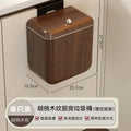 Antique style wood grain kitchen trash can with hanging lid
