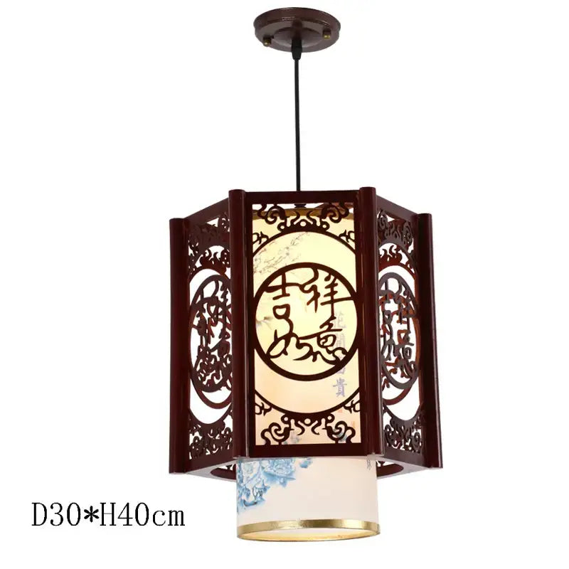 Antique wood pendant lights traditional chinese lantern dining room