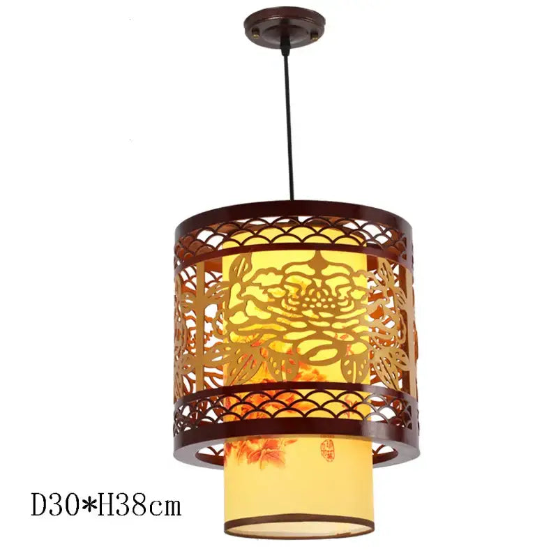 Antique wood pendant lights traditional chinese lantern dining room