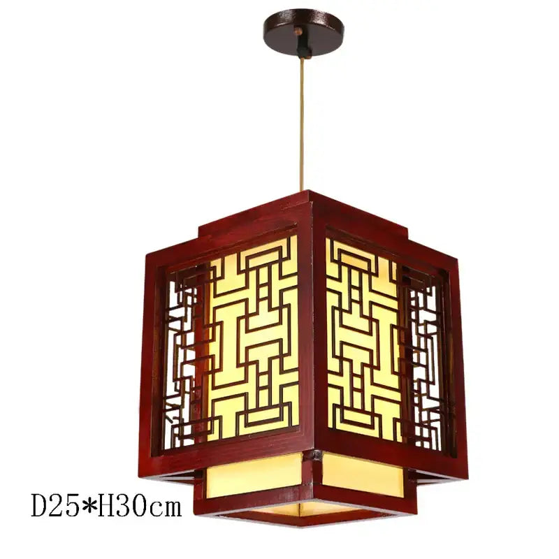 Antique wood pendant lights traditional chinese lantern dining room