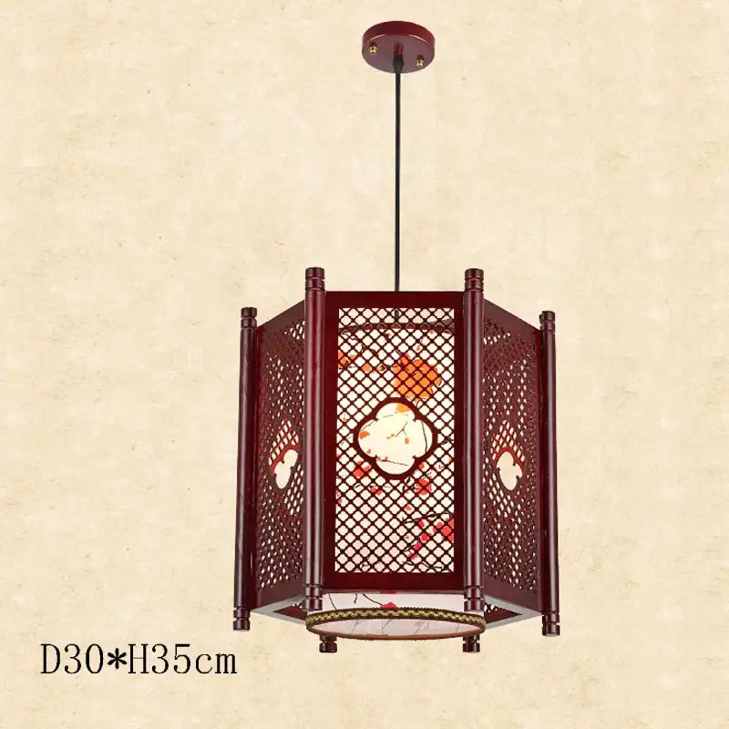 Antique wood pendant lights traditional chinese lantern dining room