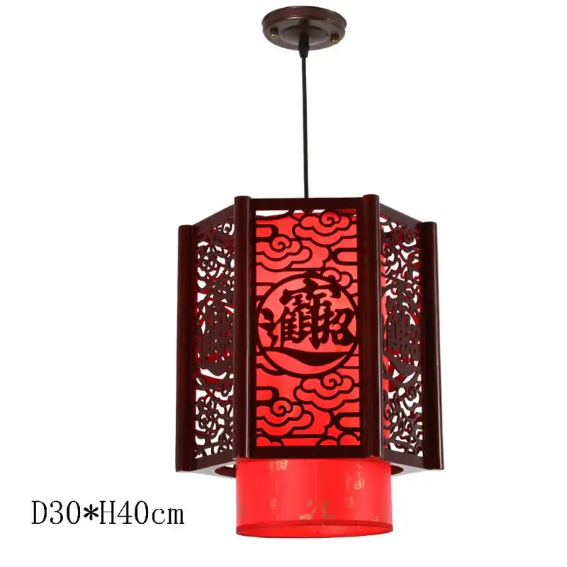 Antique wood pendant lights traditional chinese lantern dining room