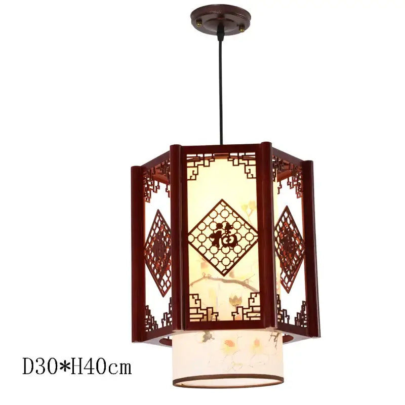 Antique wood pendant lights traditional chinese lantern dining room