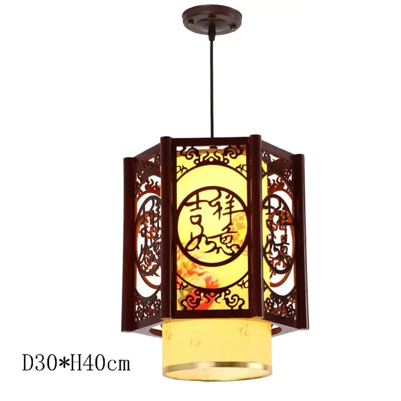 Antique wood pendant lights traditional chinese lantern dining room