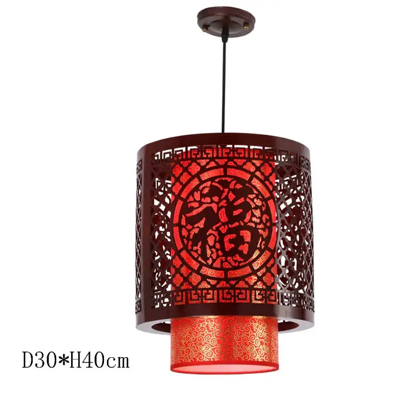 Antique wood pendant lights traditional chinese lantern dining room