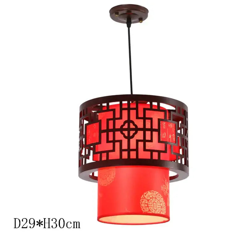 Antique wood pendant lights traditional chinese lantern dining room