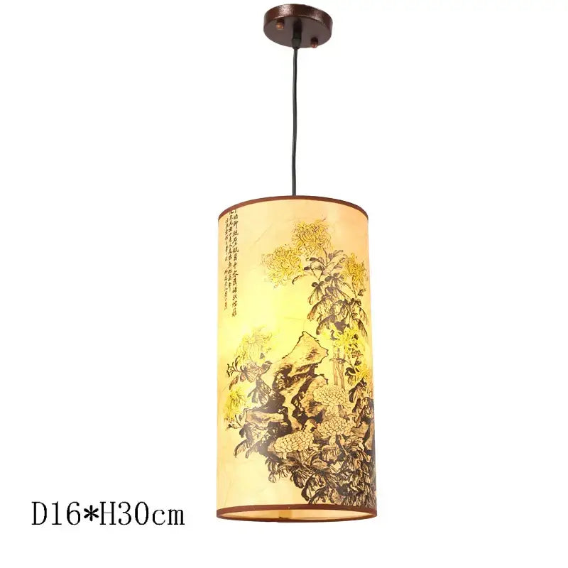 Antique wood pendant lights traditional chinese lantern dining room
