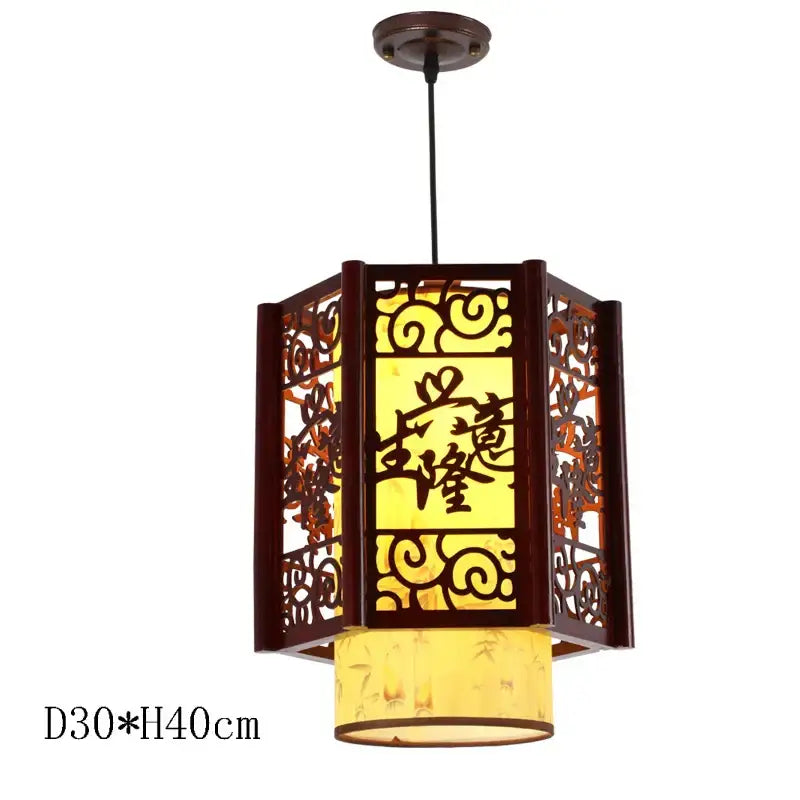 Antique wood pendant lights traditional chinese lantern dining room