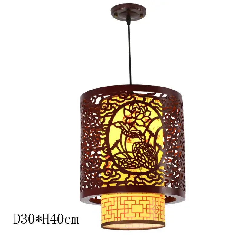 Antique wood pendant lights traditional chinese lantern dining room