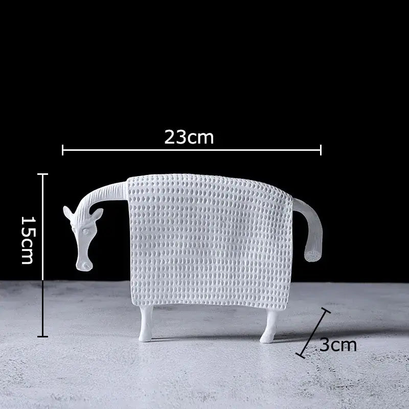 Armored warhorse resin black & white sheep – bedroom desk decoration