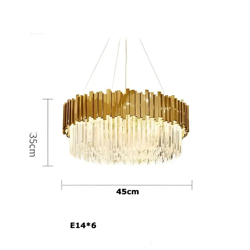 Art deco crystal led chandelier gold & silver dining room lighting