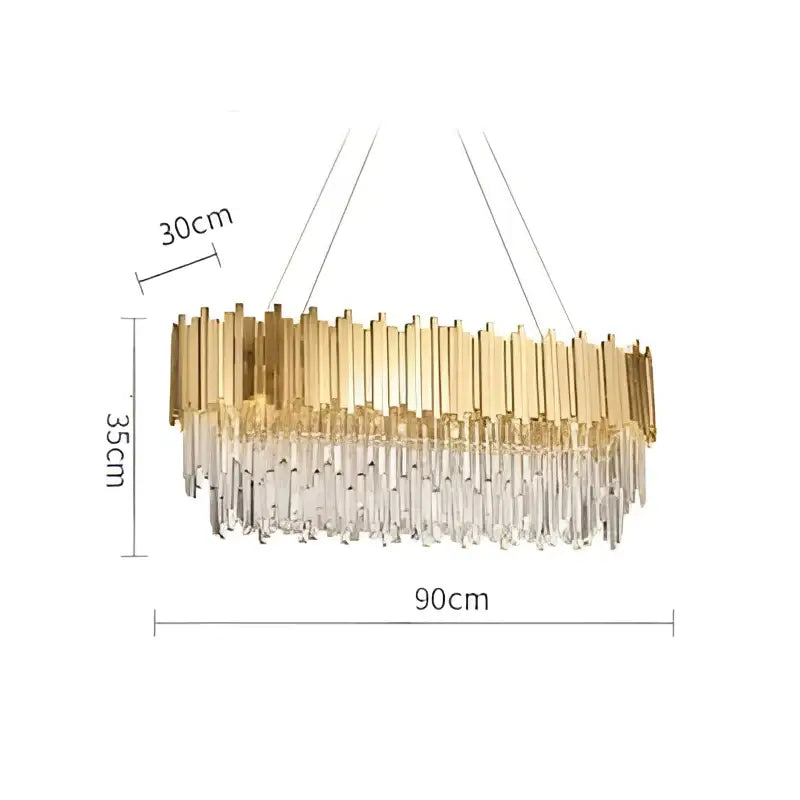 Art deco crystal led chandelier gold & silver dining room lighting