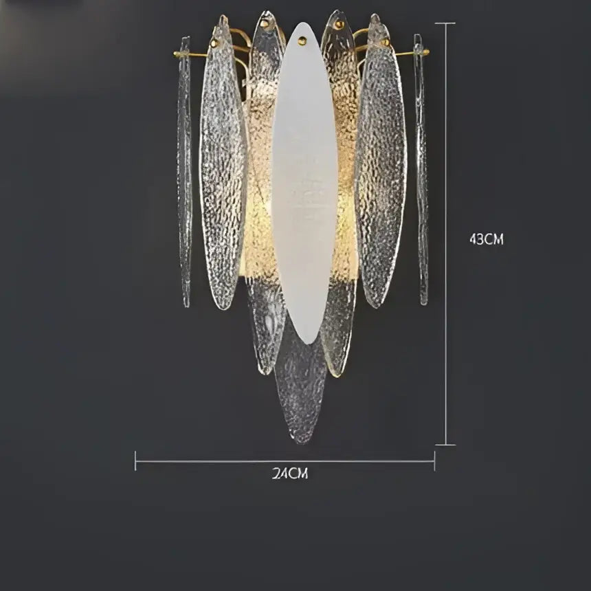 Art deco glass leaf chandelier amber & gold dining room light