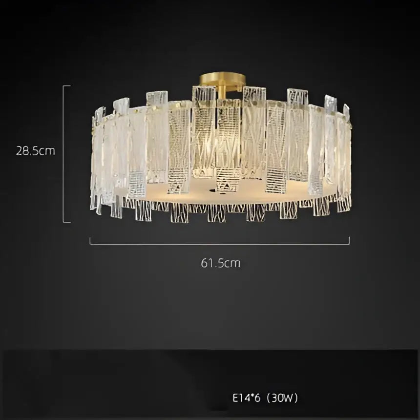 Art deco golden copper glass chandelier dining room led lighting