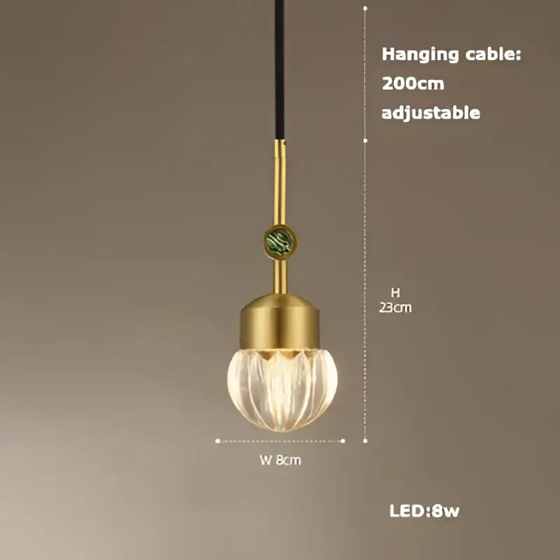 Art deco clear woven glass pendant light dining room brass accent