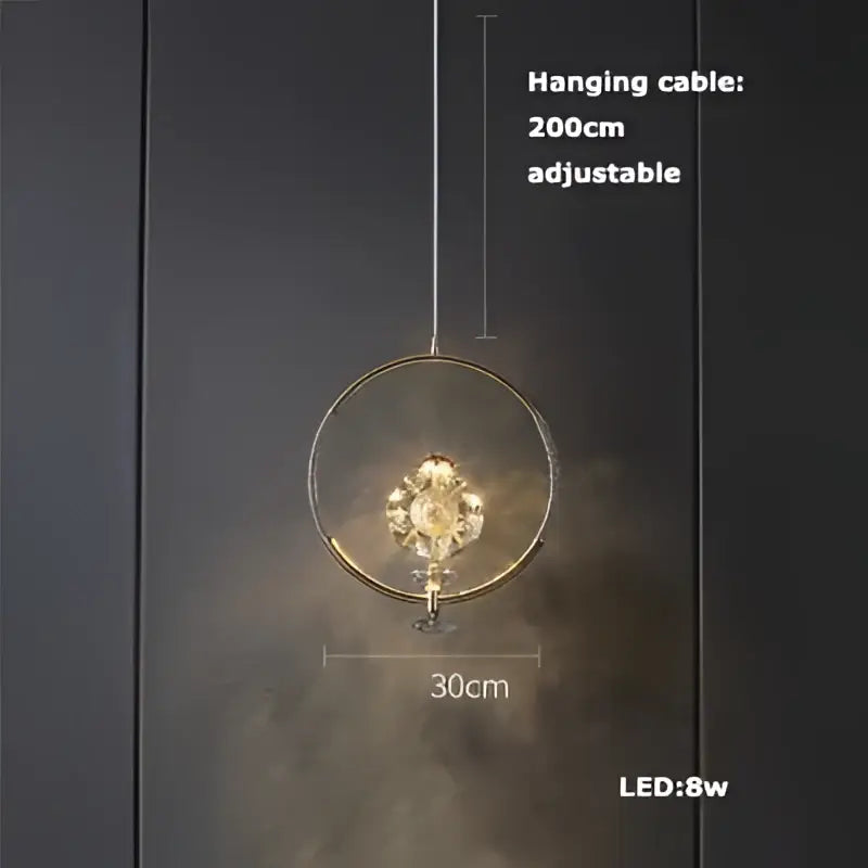 Art deco clear woven glass pendant light dining room brass accent