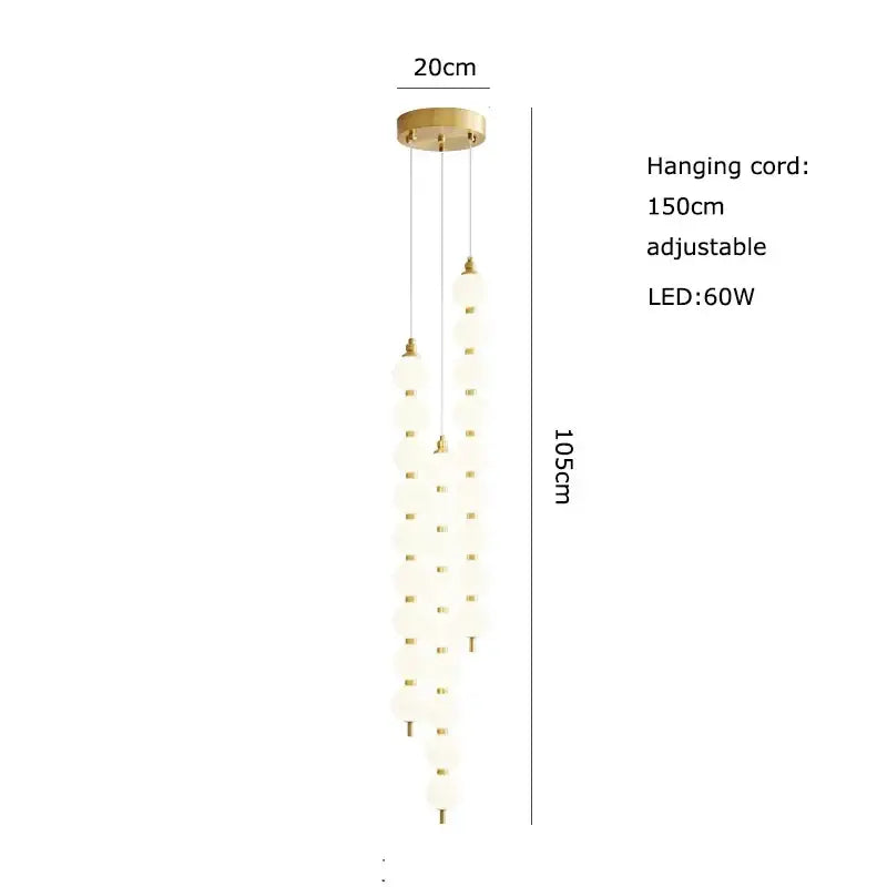 Art deco led glass pingpong pendant light dining room white orbs