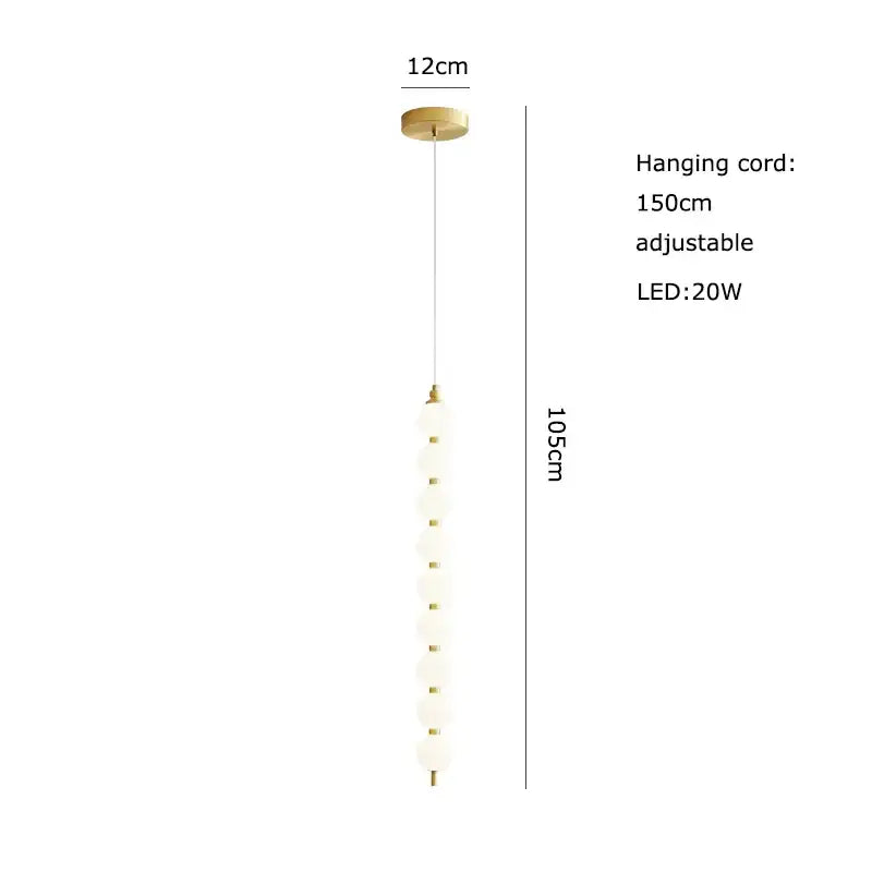 Art deco led glass pingpong pendant light dining room white orbs