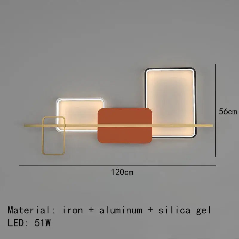 Art deco orange and white wall lamp bedroom minimalist sconce