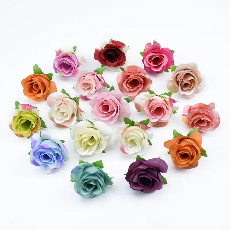 Assorted vibrant artificial roses decorative flowers living room decor