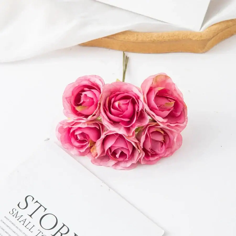 Beige artificial rose bouquet wedding and home decor rose clusters