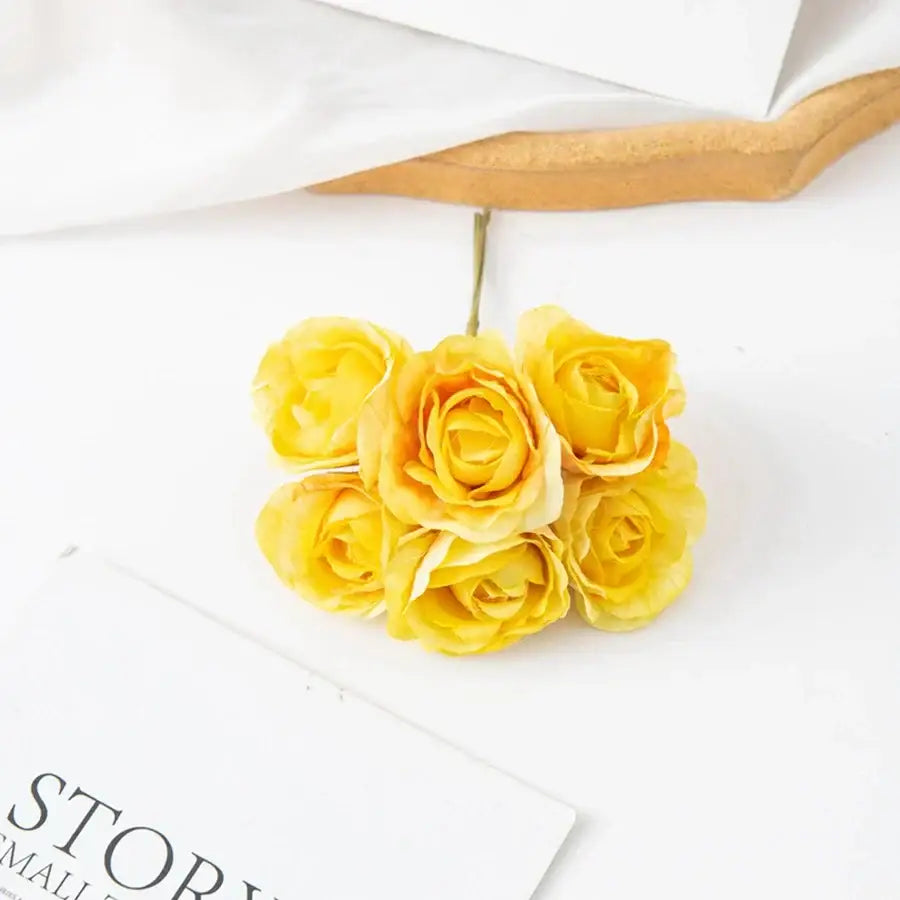 Beige artificial rose bouquet wedding and home decor rose clusters