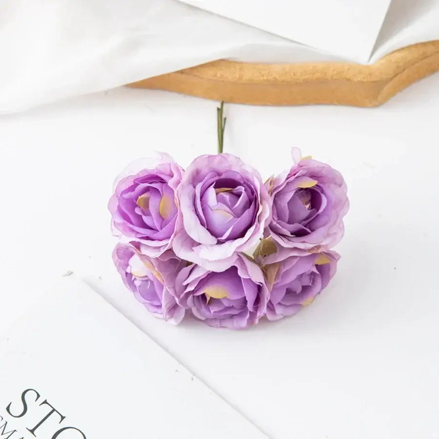 Beige artificial rose bouquet wedding and home decor rose clusters