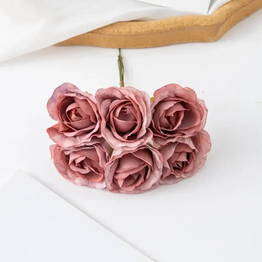 Beige artificial rose bouquet wedding and home decor rose clusters