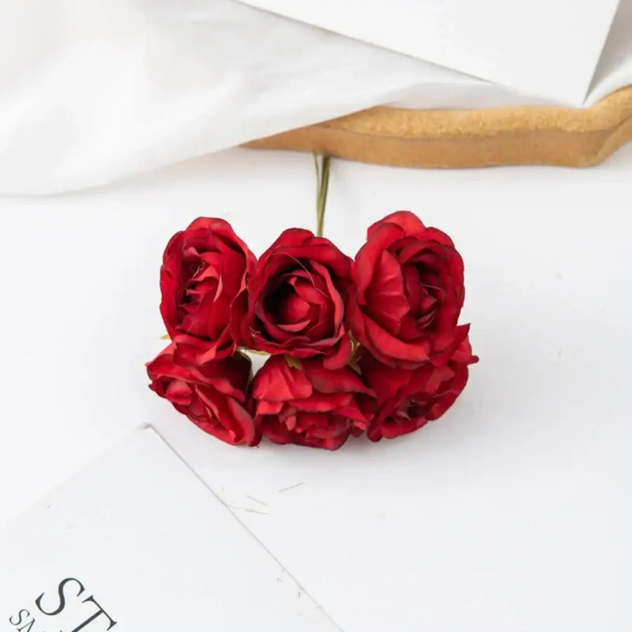 Beige artificial rose bouquet wedding and home decor rose clusters