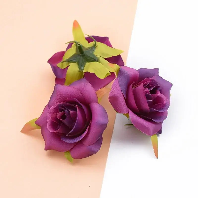 Assorted pastel and vibrant artificial silk roses – wedding decor