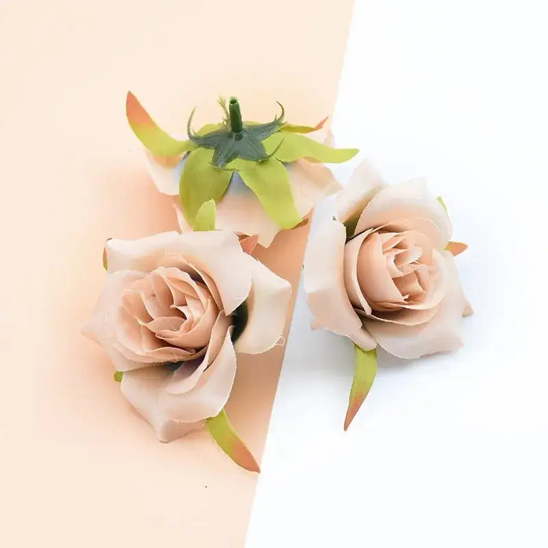 Assorted pastel and vibrant artificial silk roses – wedding decor