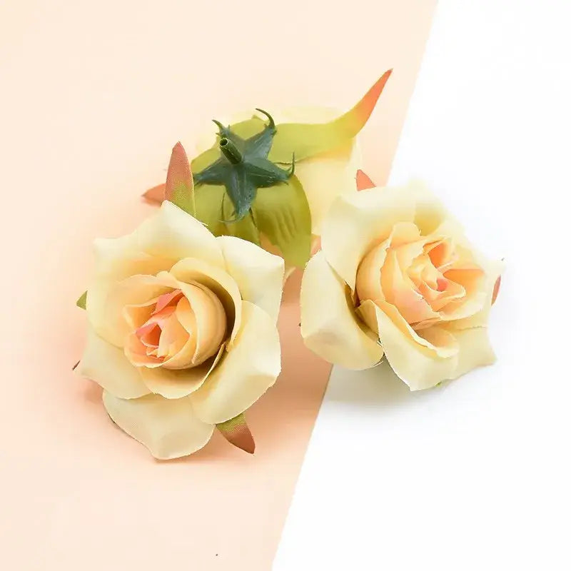 Assorted pastel and vibrant artificial silk roses – wedding decor