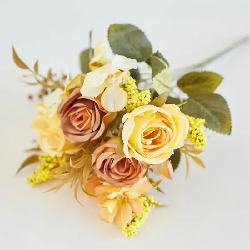 Artificial western rose wedding decor pink & mauve bouquet bedroom