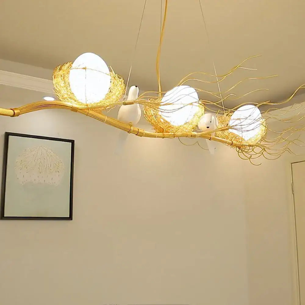 Art deco gold branch bird nest kitchen island pendant 110v-120v