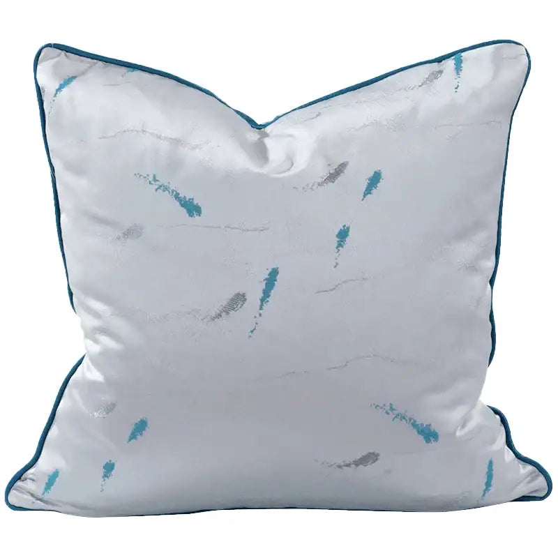 Asian landscape painting gray pillow cover living room decor
