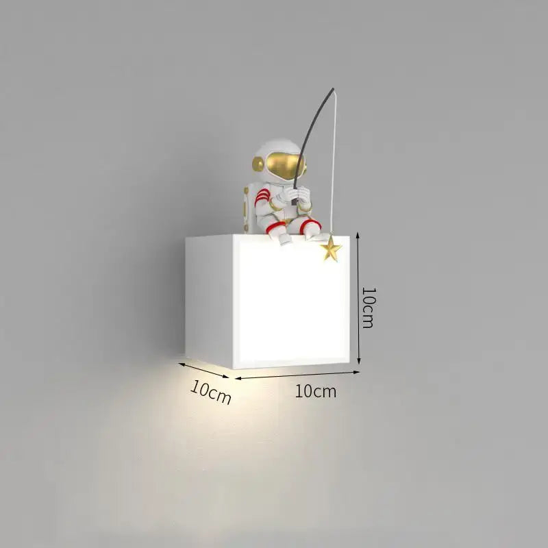 Black astronaut cartoon sconce metal lighting for living room decor