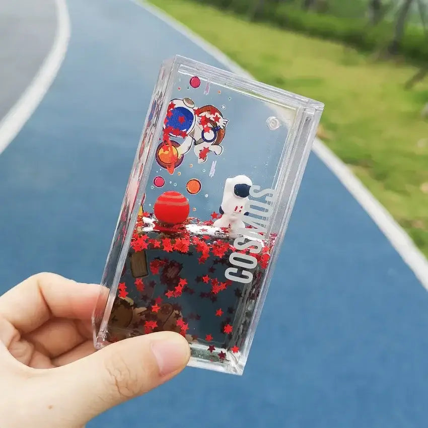 Astronaut drift keychain liquid hourglass stress relief bedroom decor