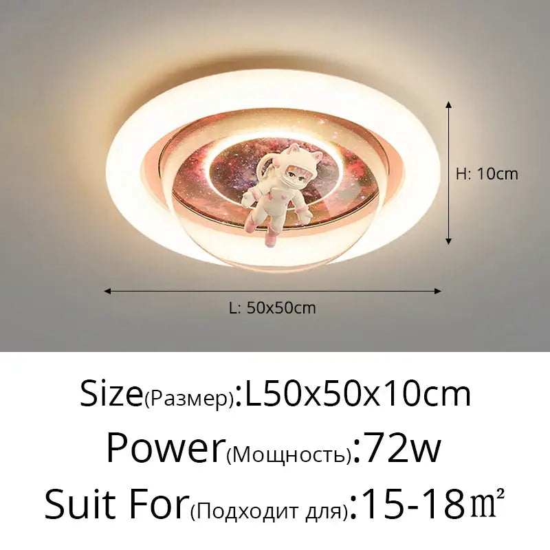 Astronaut led ceiling light pink & purple galaxy bedroom decor