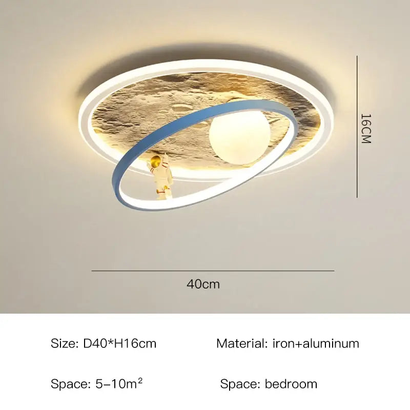 Decorbites astronaut led chandelier blue & gold bedroom ceiling light
