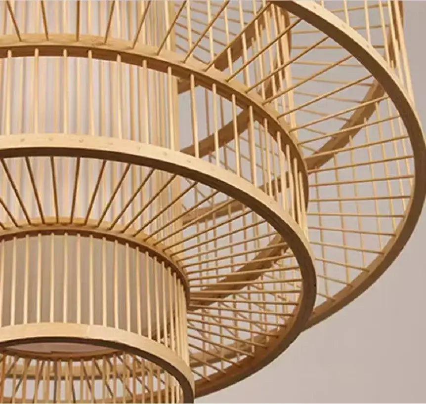 Decorbites bamboo ceiling chandelier woven pendant light for garden