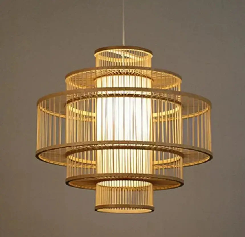 Decorbites bamboo ceiling chandelier woven pendant light for garden