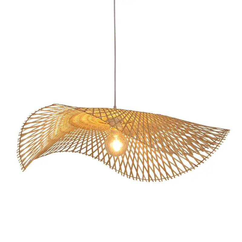 Decorbites bamboo chandelier fan design woven kitchen pendant light