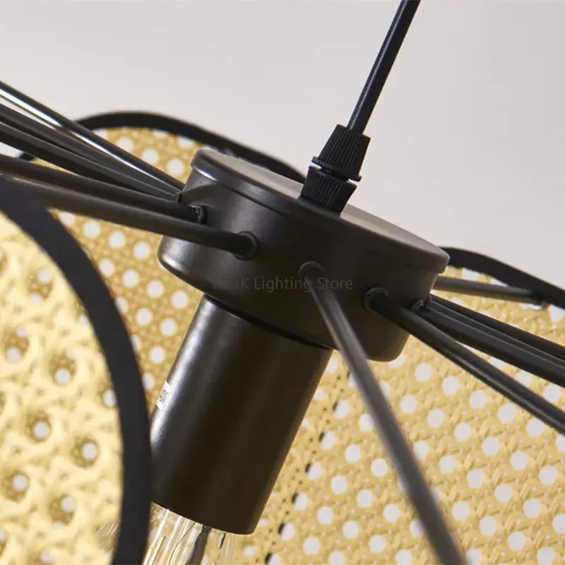 Decorbites bamboo core rattan chandelier kitchen pendant light