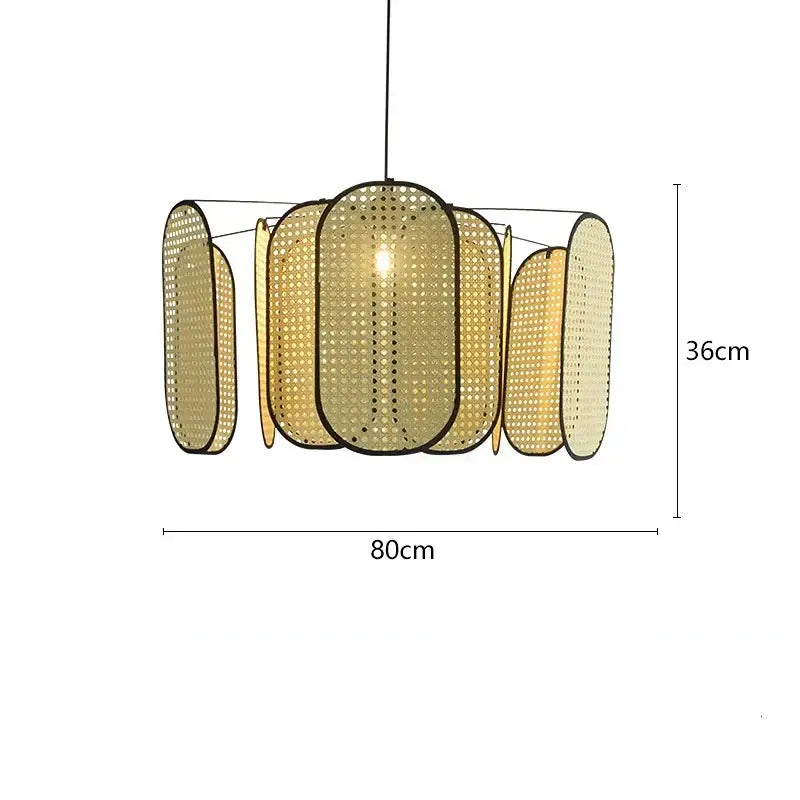 Decorbites bamboo core rattan chandelier kitchen pendant light