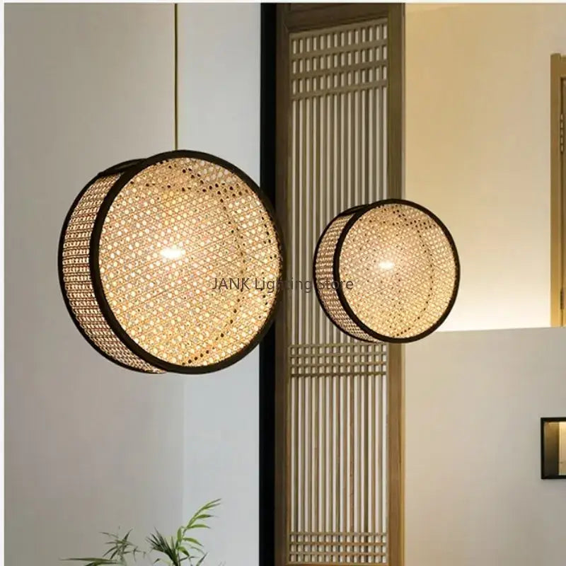 Decorbites bamboo core rattan chandelier kitchen pendant light