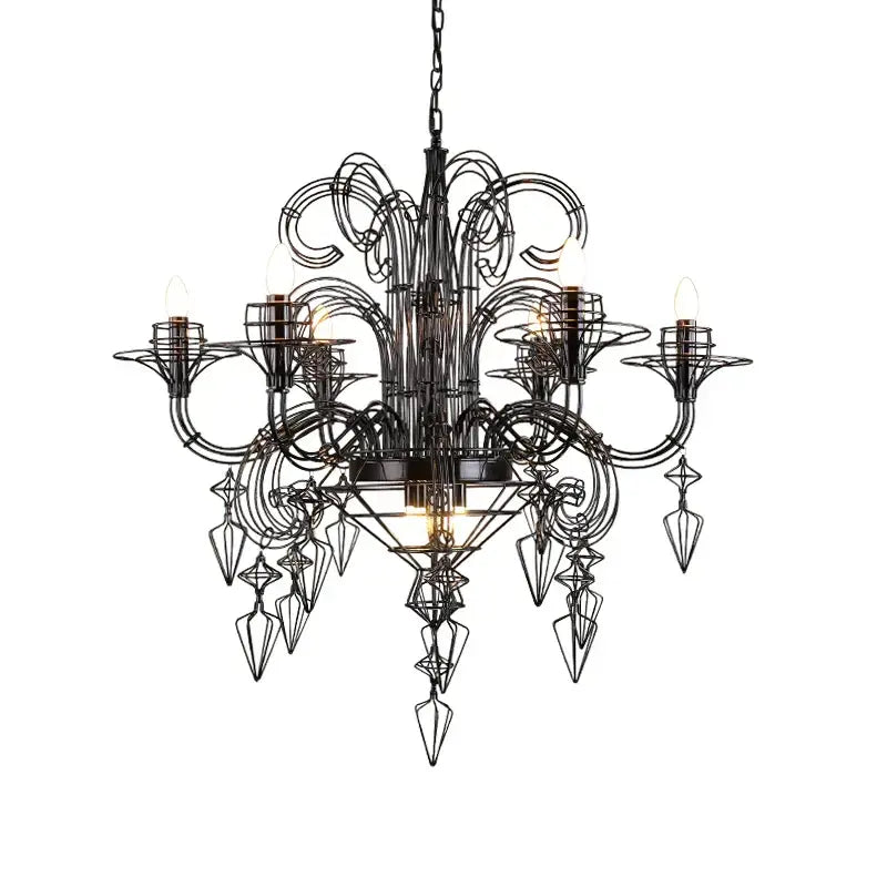 Decorbites baroque iron designer led chandelier foyer hanging lamp