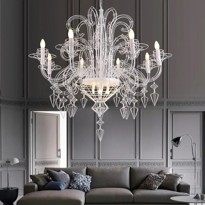 Decorbites baroque iron designer led chandelier foyer hanging lamp