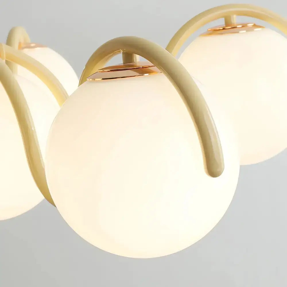 Modern gold & frosted glass pendant light – living room chandelier
