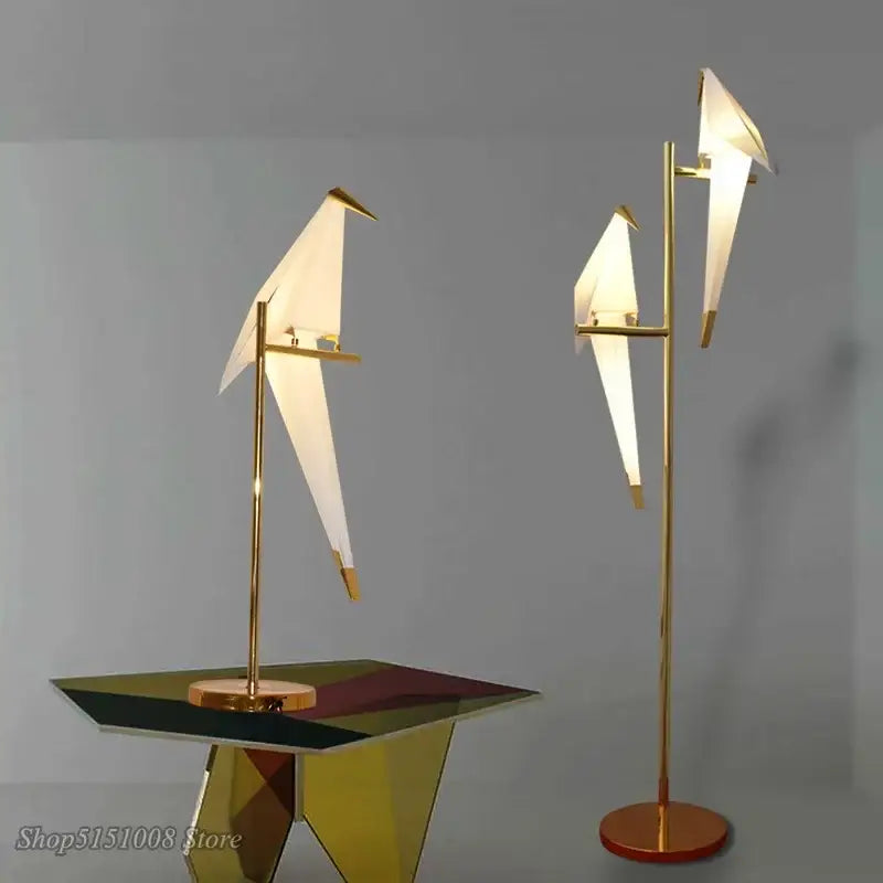 Decorbites bird origami floor lamp gold living room standing light