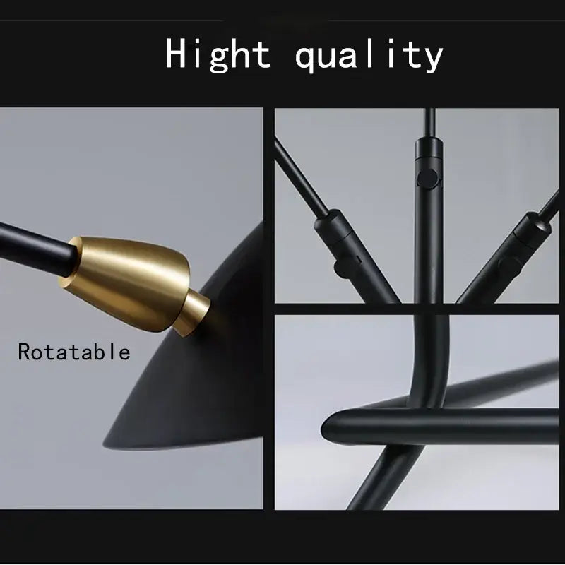 Decorbites black aluminum 3 arm floor lamp for living room